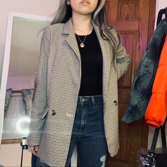 SOLD H&M Plaid Vintage Blazer Coat - Picture 1 of 4